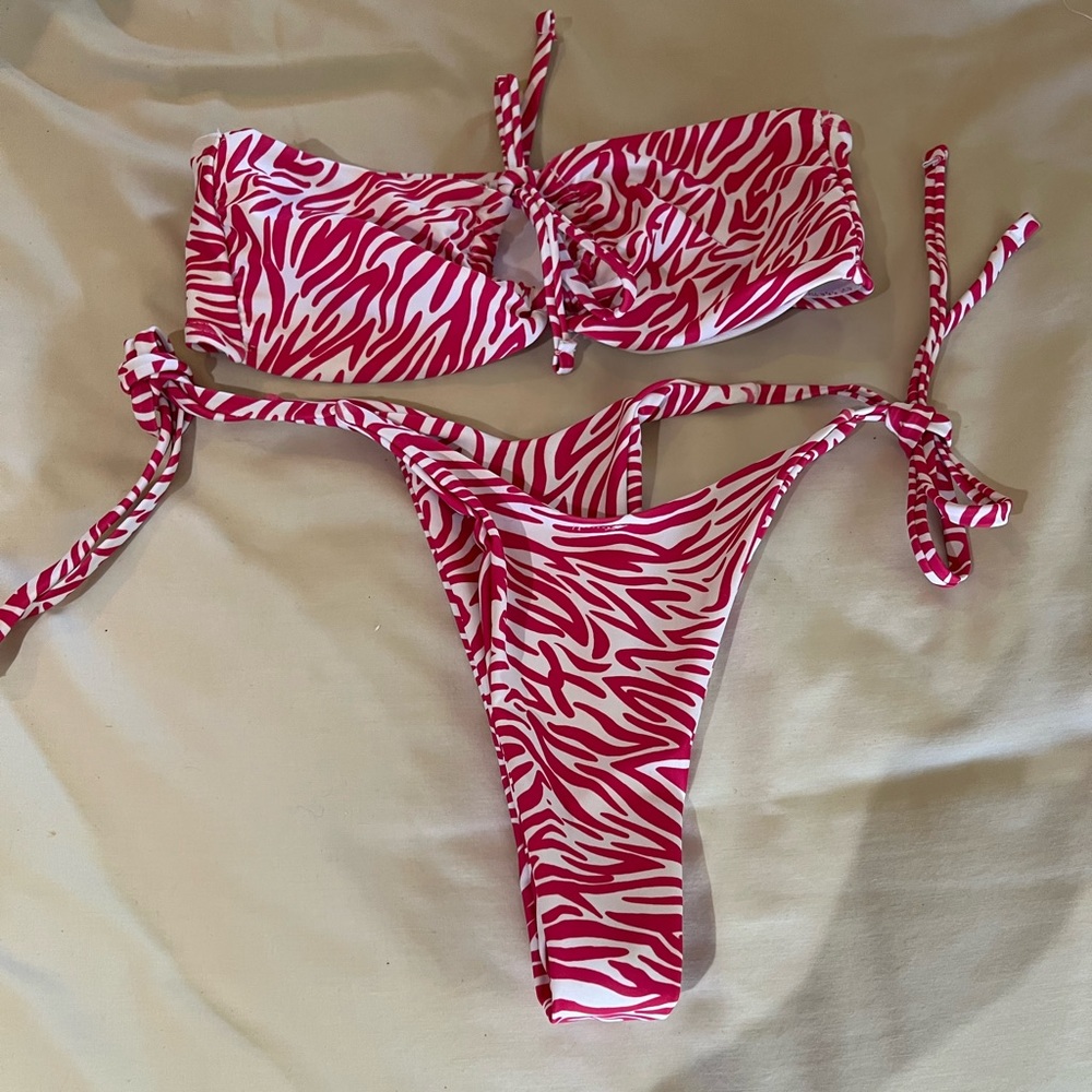 Pink zebra bikini